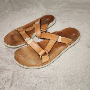 Teva Sandals Womens 8 Original Universal Strappy Brown Leather Casual